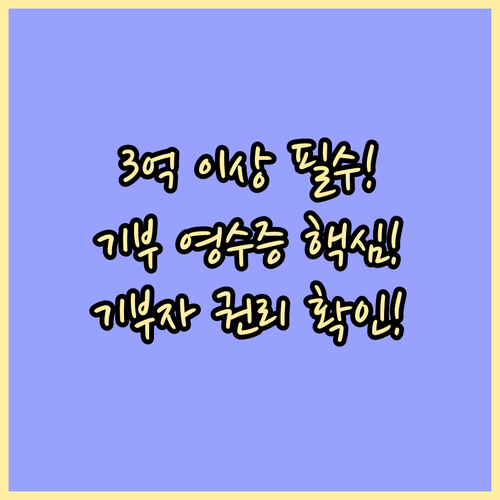 직전 3억 이상 단체 전자기부금 발급..