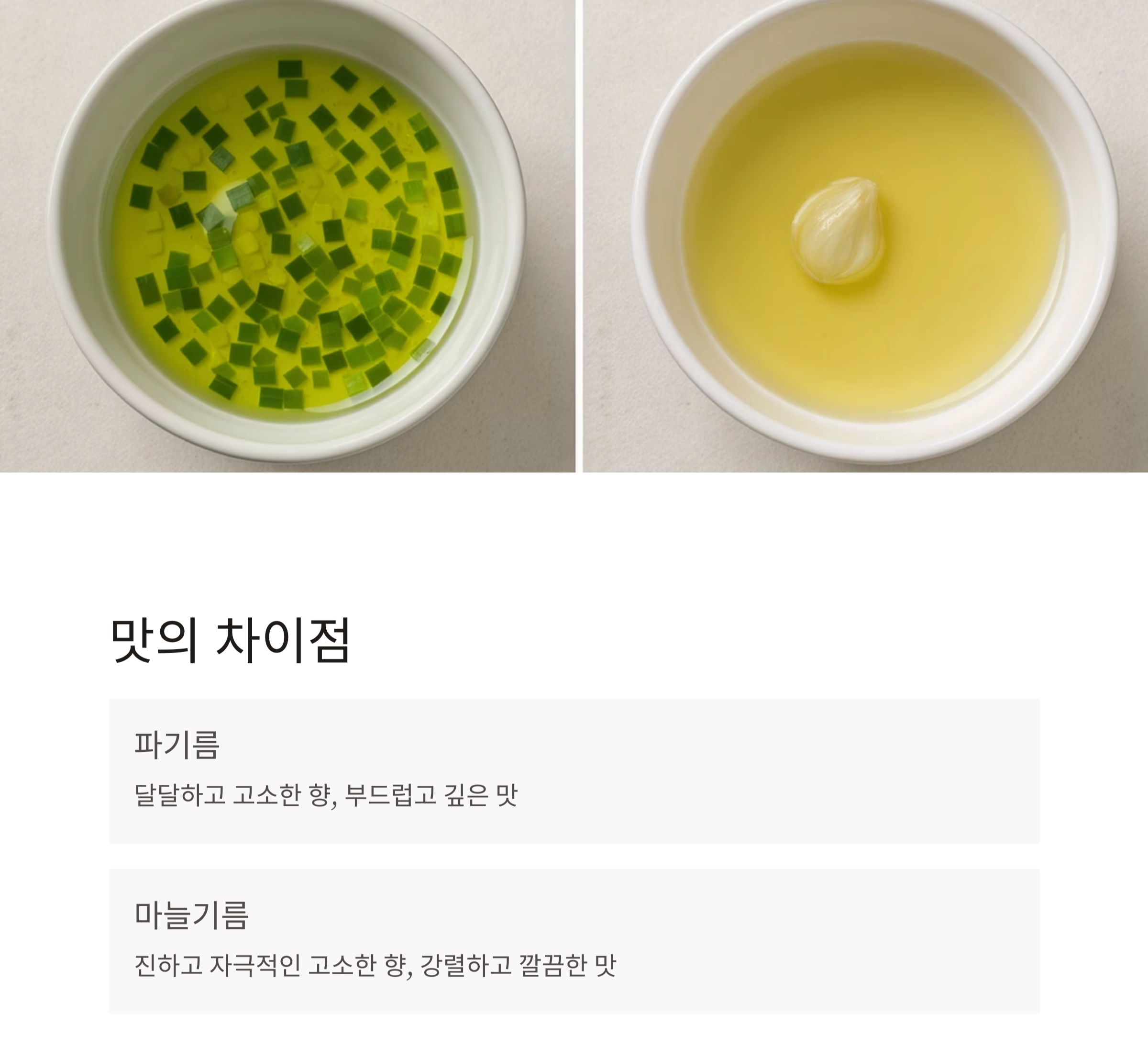 파기름과 마늘기름, 어떤 게 더 맛있을까? 요리 초보를 위한 맛내기 팁