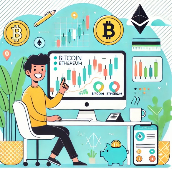 코인거래를 하는 이미지