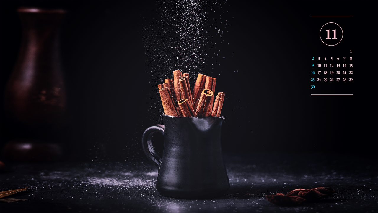 09 시나몬 스틱 A - 2025년11월 노트북배경화면