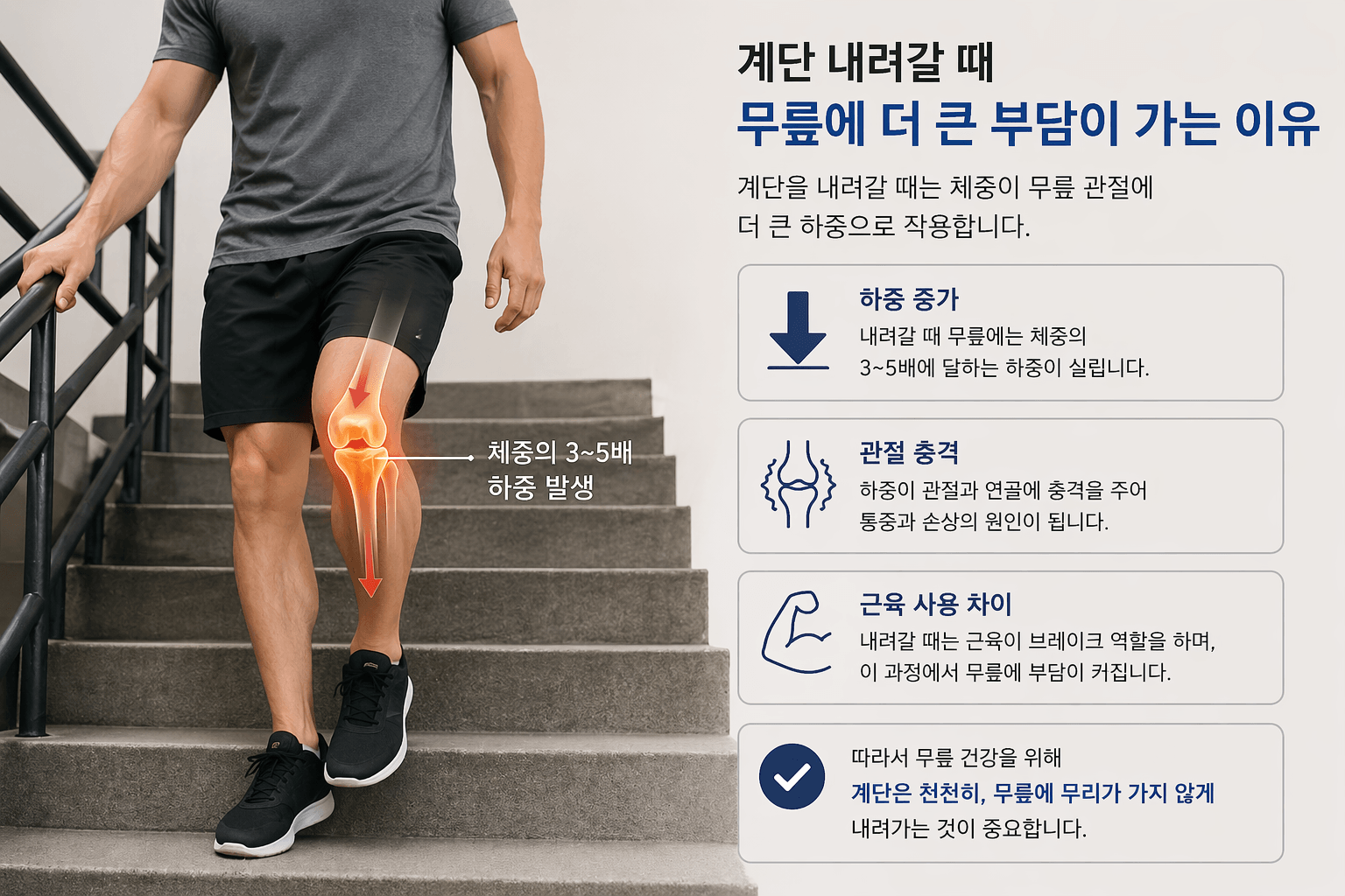 계단 내려가는 사람의 사진