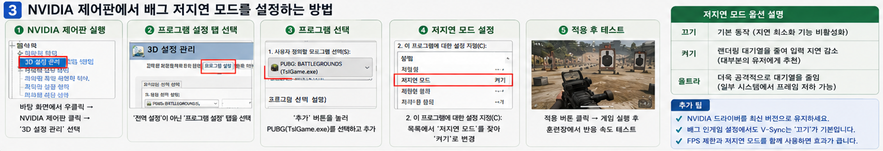 NVIDIA 제어판에서 배그 저지연 모드를 설정하는 방법