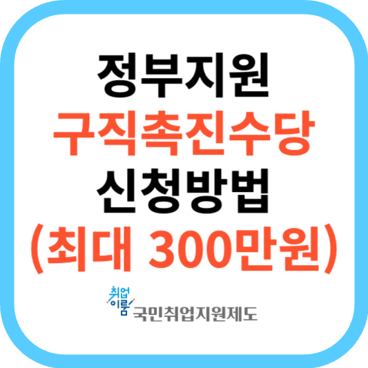 정부지원 구직촉진수당 신청방법 (최대 300만원)