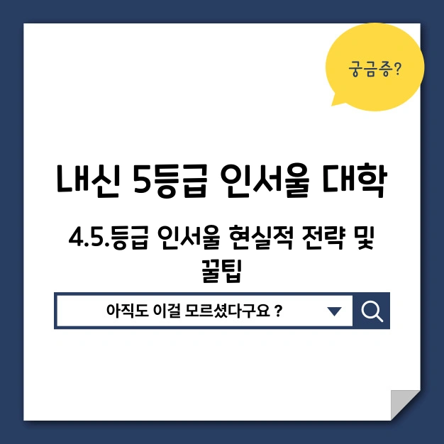 내신 5등급 인서울