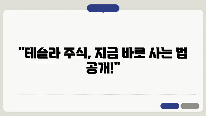 테슬라 주식 사는법