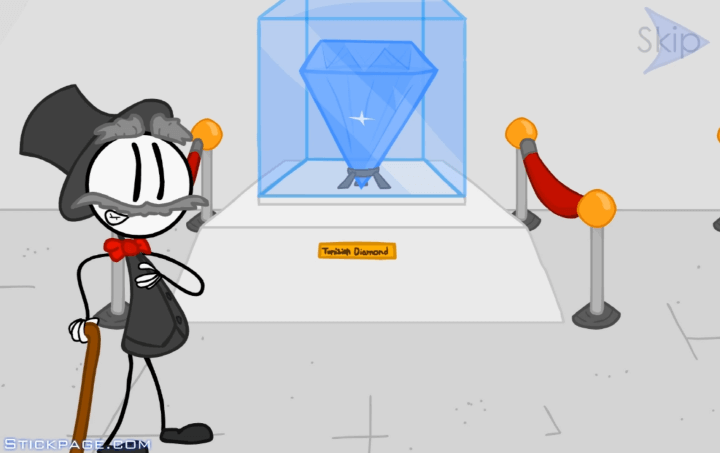 헨리스틱민2-다이아몬드-훔치기-플래시게임-시작-화면