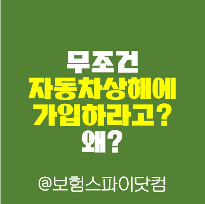 무조건 자동차상해에 가입하라고 왜