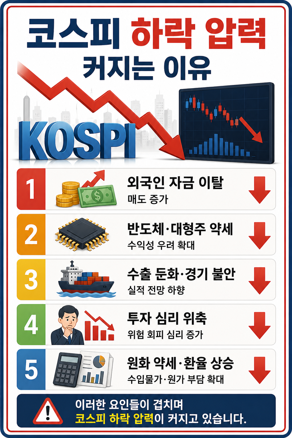 코스피 하락 압력 커지는 이유