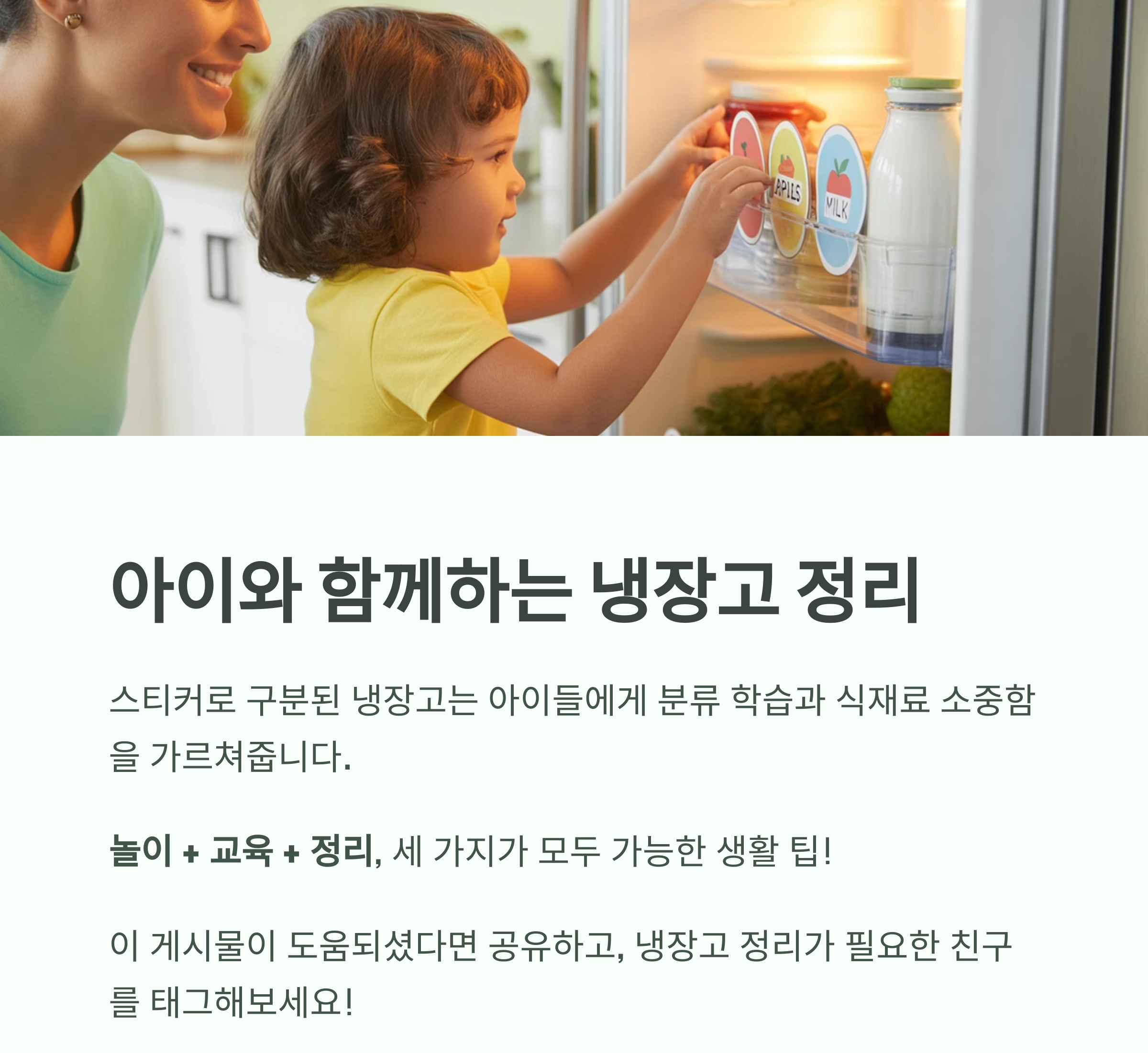 냉장고 정리를 쉽게 만드는 스티커 분류법 꿀팁