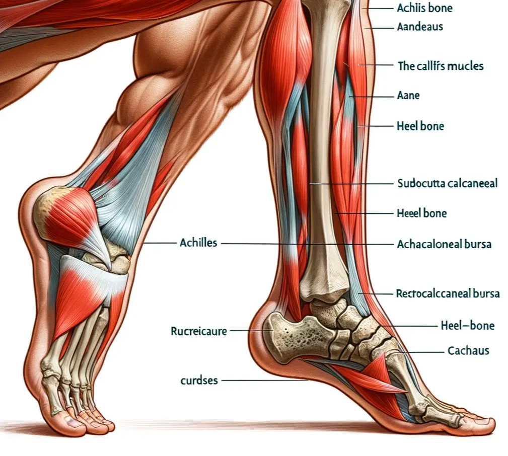발목의 아킬레스의 신체 부위를 나타내는 이미지