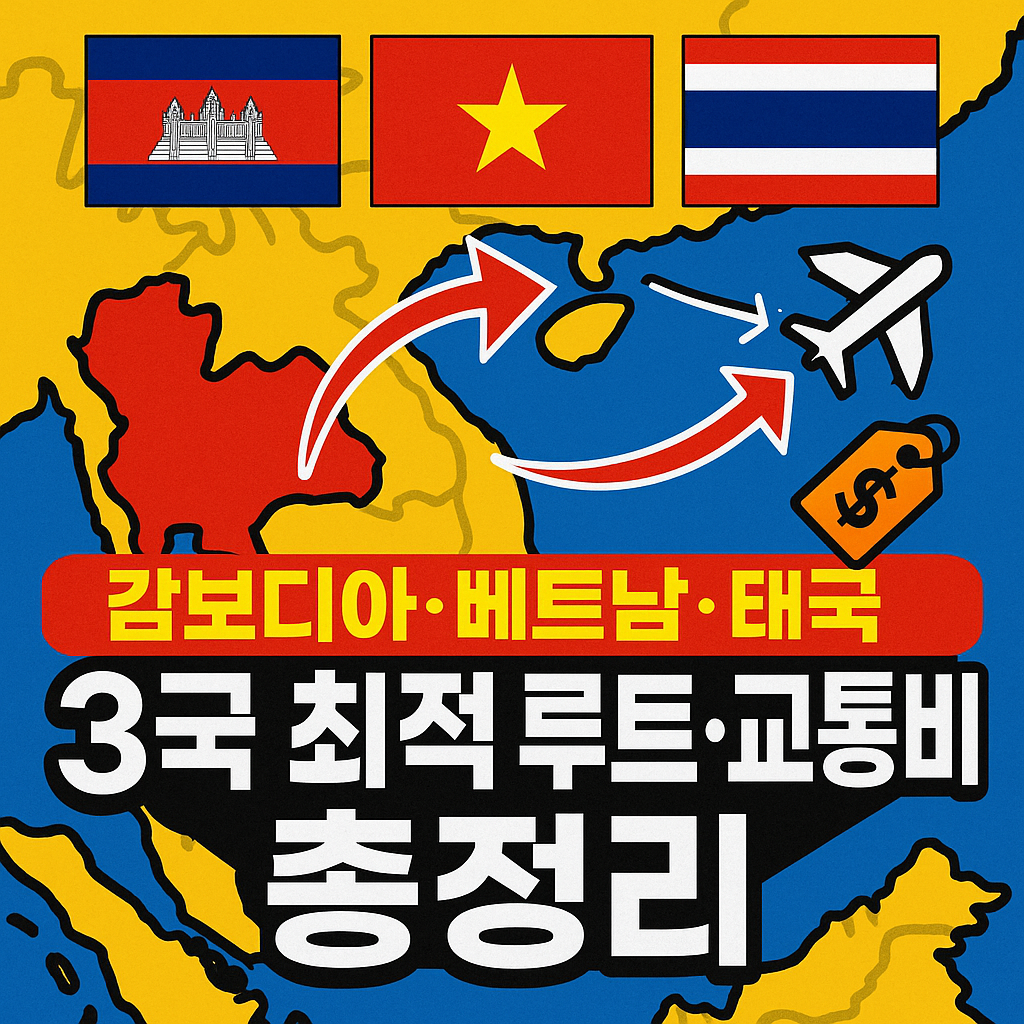 캄보디아&middot;베트남&middot;태국 3개국 최적 여행 순서와 교통비 완벽 정리