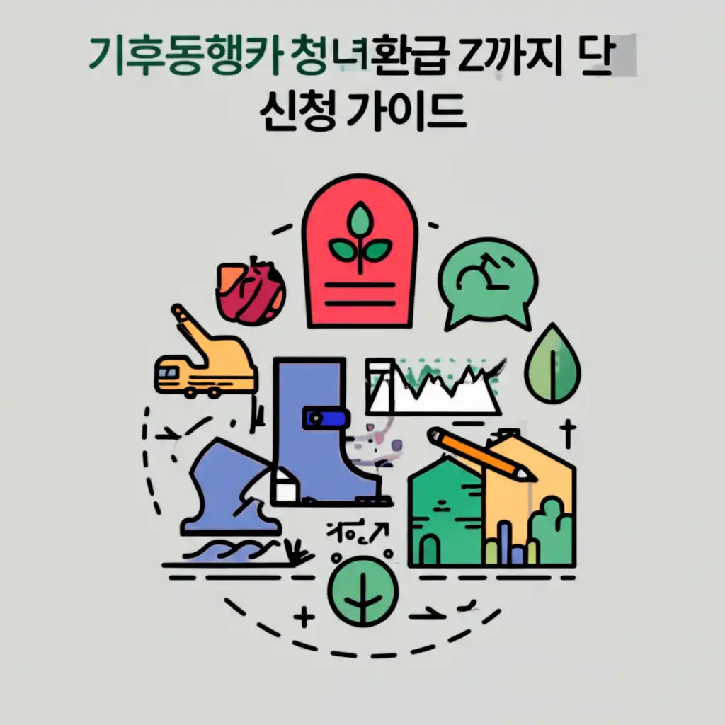 기후동행카드 청년 환급 신청 절차와 필요 정보를 한눈에 볼 수 있는 가이드라인 인포그래픽 이미지