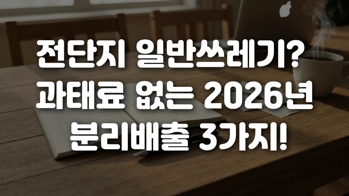 전단지 일반쓰레기 과태료 없는 2026년 분리배출 3가지