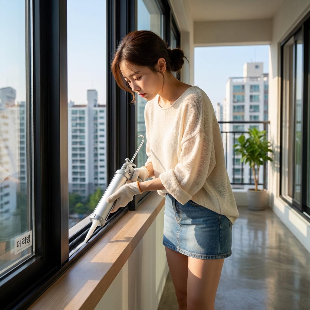 베란다 샷시 실리콘 셀프 보수