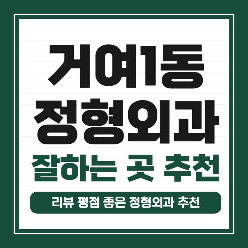 송파구 거여1동 정형외과 전문의 유명하고 잘하는 곳 추천 TOP 5