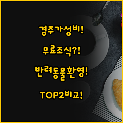경주 가성비 숙소 추천 TOP2, 무..