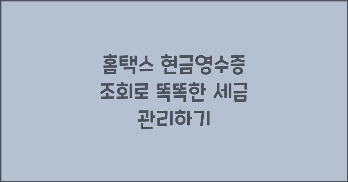 홈택스 현금영수증 조회