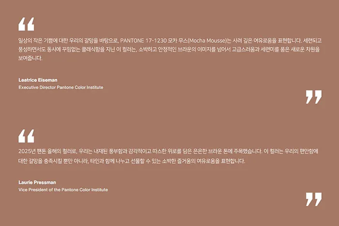 올해의 컬러 인터뷰 자료