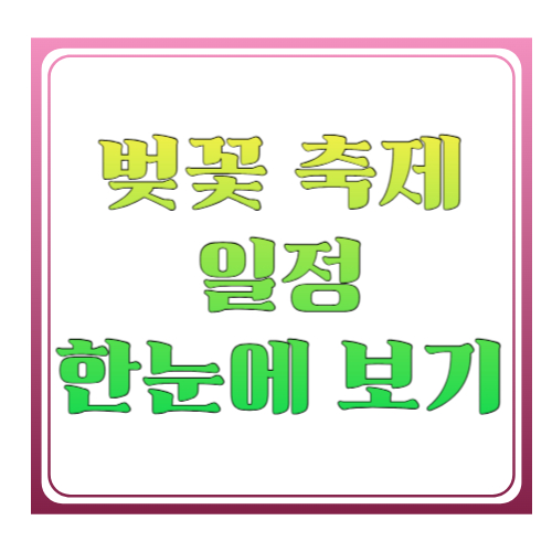 벚꽃 축제 일정 한눈에 보기: 전국 주요 축제 시기 + 실패 없는 방문 타이밍