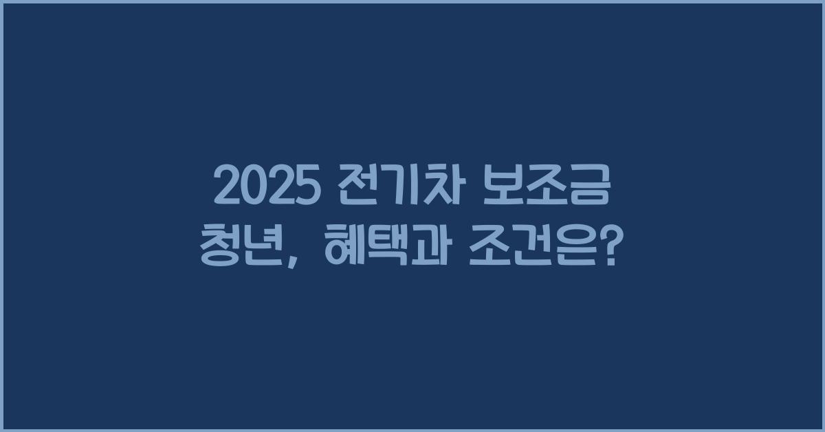 2025 전기차 보조금 청년
