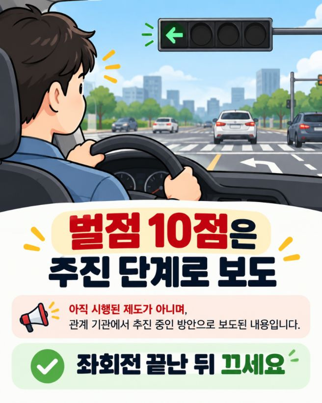 좌회전 깜빡이 방향지시등 범칙금