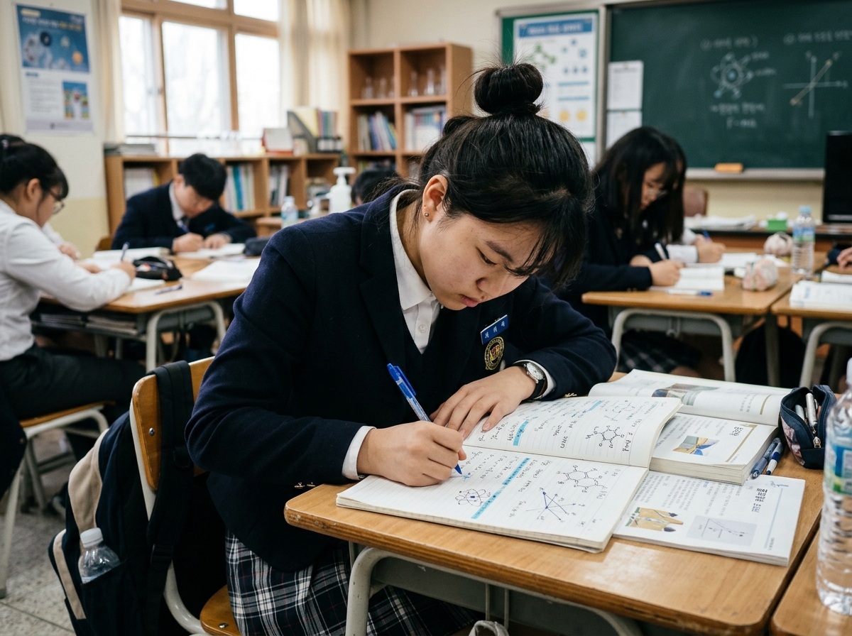 과학 핵심 개념을 자신만의 언어로 정리하고 그림으로 시각화하는 학생