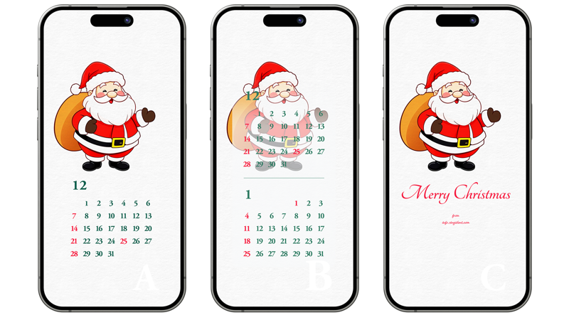 01 산타클로스 일러스트 ABC - 2025년12월 아이폰배경화면