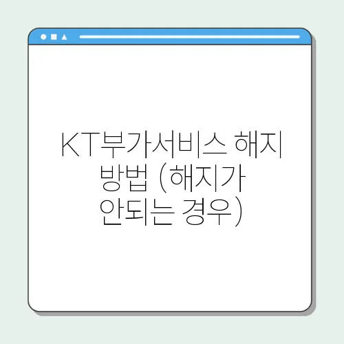 KT부가서비스 해지 방법 (해지가 안되는 경우)