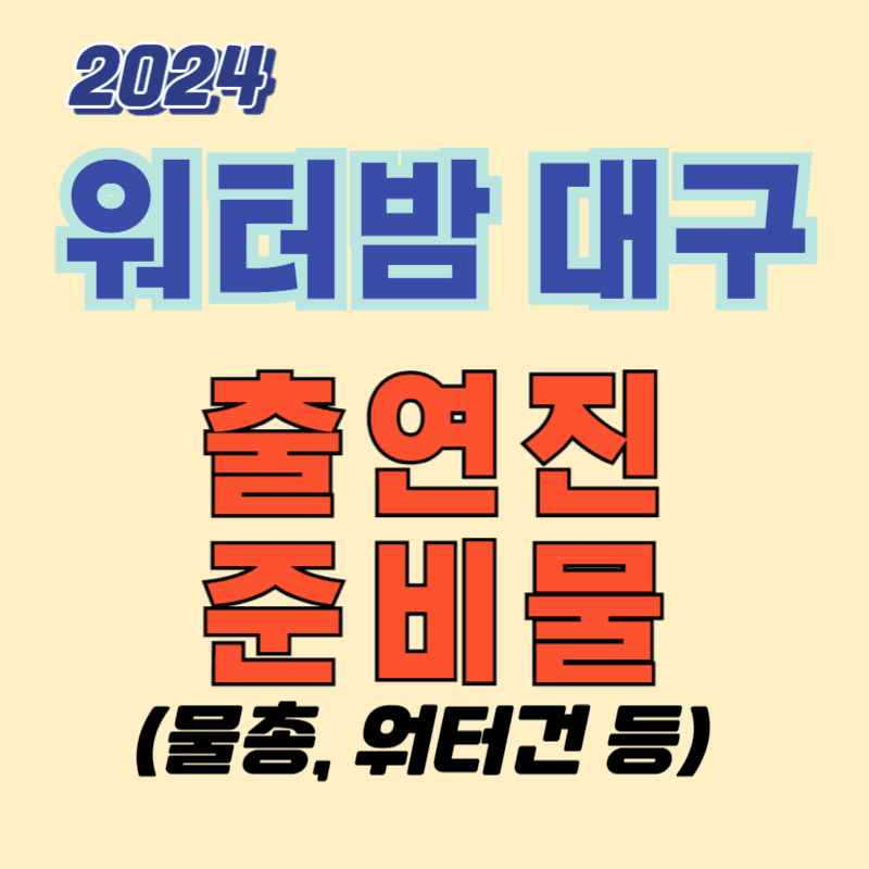 워터밤 대구 2024 출연진, 준비물(워터밤 물총, 워터건)