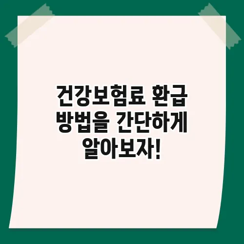 건강보험료 환급 방법을 간단하게 알아보자!