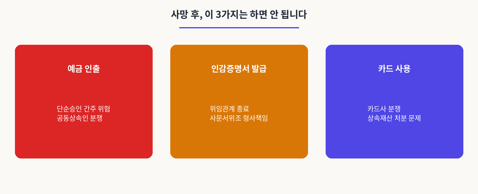 사망후,3가지 하면 안되는 일