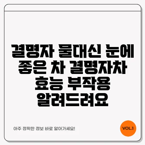 결명자 물대신 눈에 좋은 차 결명자차 효능 부작용 알려드려요