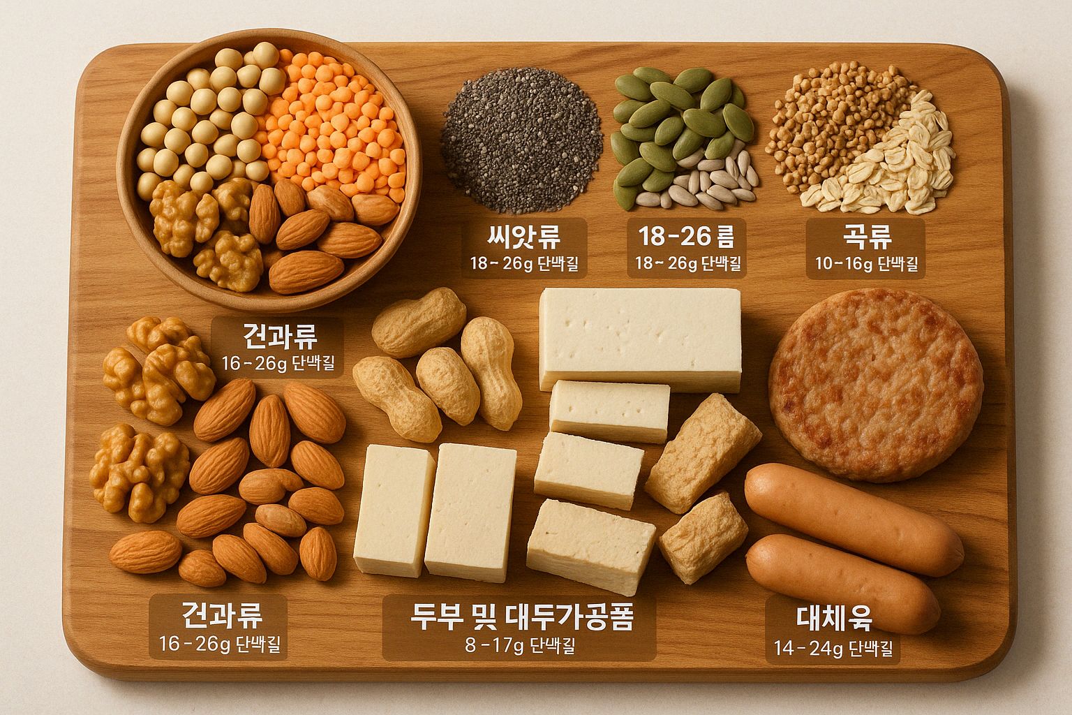 다양한 식물성 단백질 공급원 전시