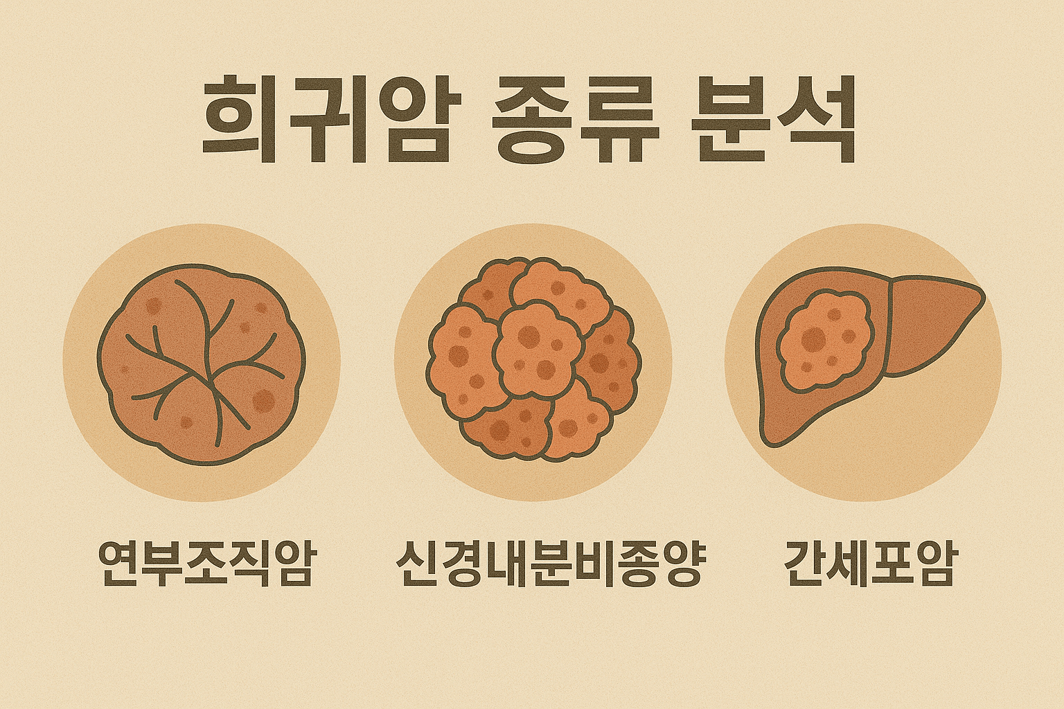 희귀암 종류 분석 (연부조직암, 신경내분비종양, 간세포암)