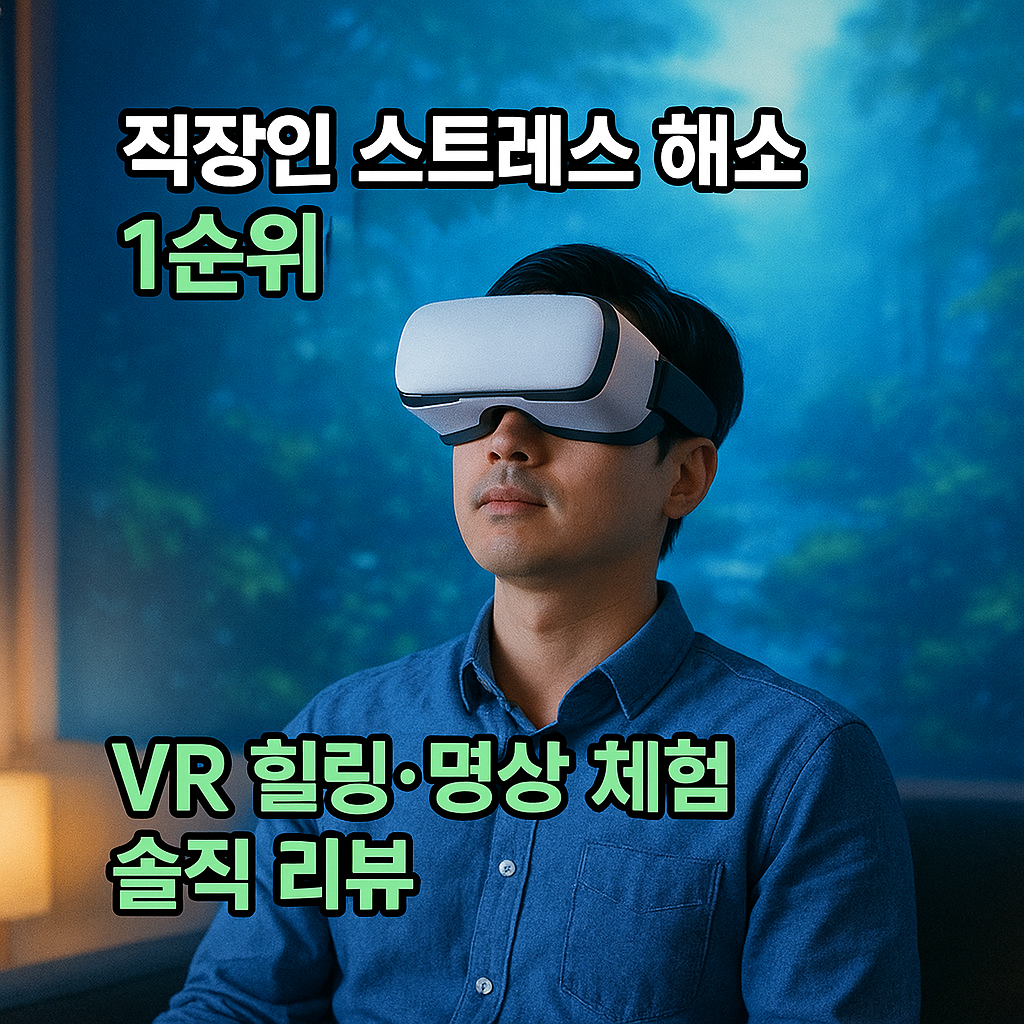VR 명상 체험으로 마음의 안정을 찾는 직장인
