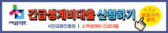 긴급생계비 소액대출 신청방법 배너 1