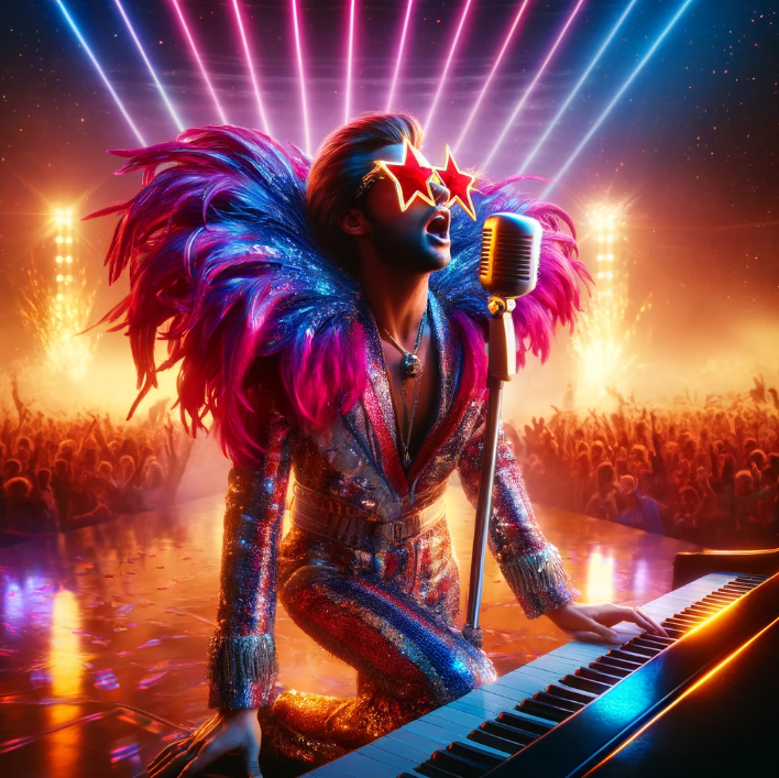 글램 록 의상의 가수 이미지