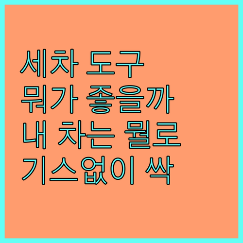 세차 브러쉬, 스펀지? 내 차에 맞는