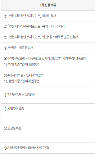 인천 재직청년 복지포인트