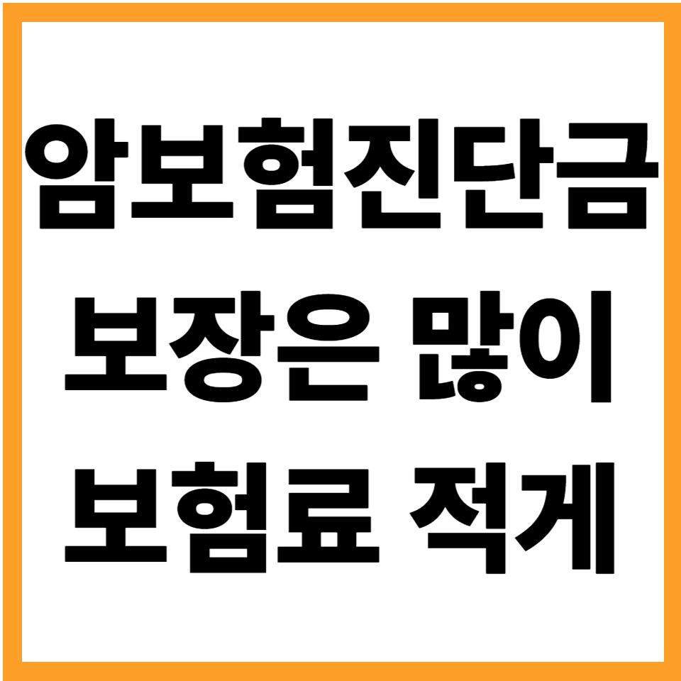 암보험 진단금 보험료