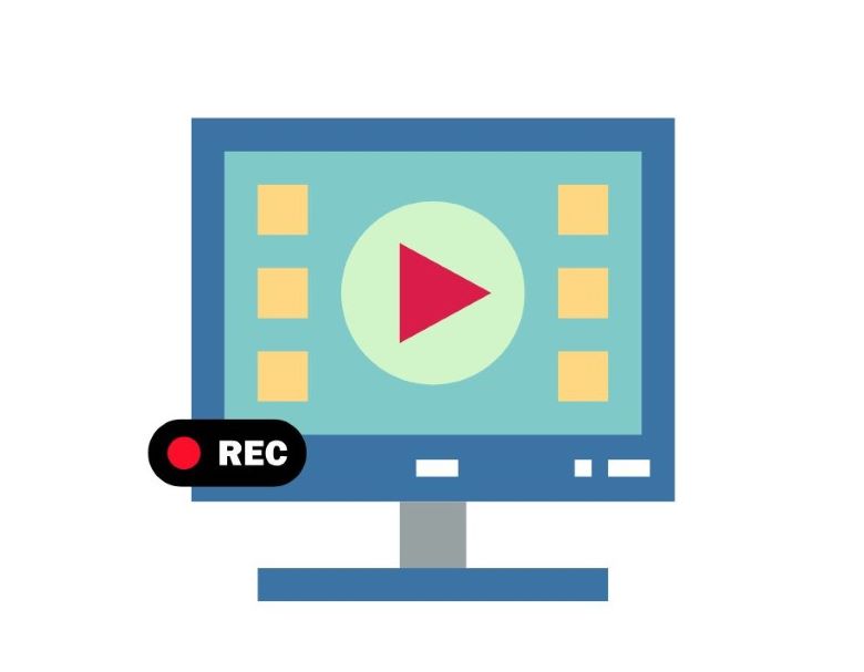 컴퓨터 화면에서 진행 중인 영상 녹화 및 편집 작업 REC 표시 via Pixabay