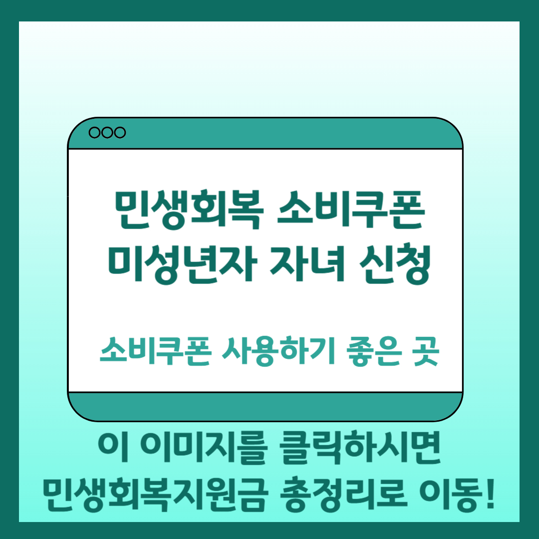 민생회복 소비쿠폰 총정리