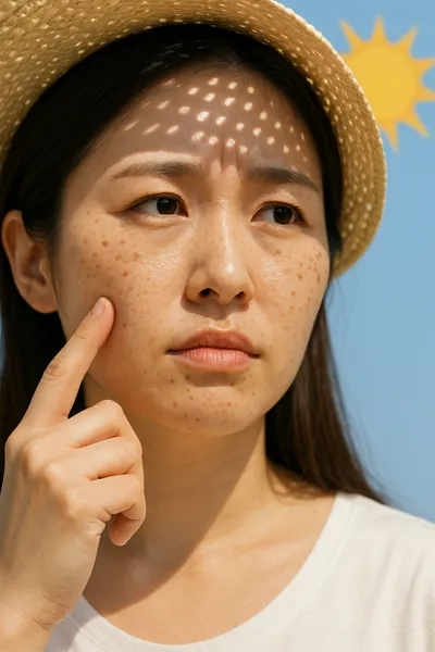 햇빛으로 인한 기미 발생