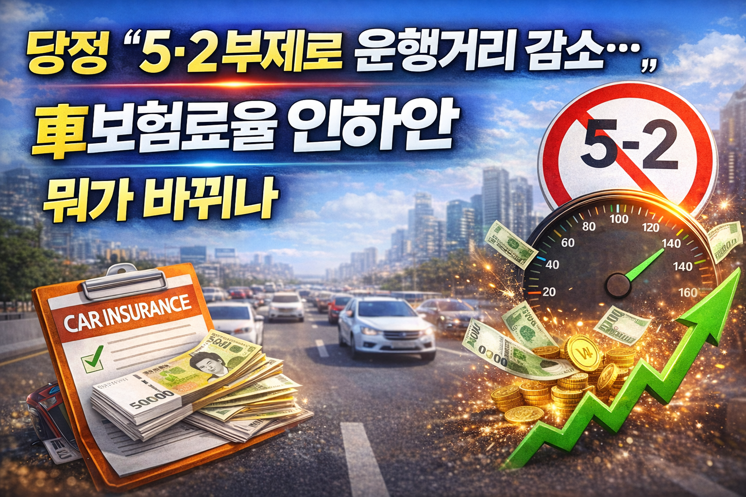 당정 “5·2부제로 운행거리 감소”…車보험료율 인하안, 뭐가 바뀌나