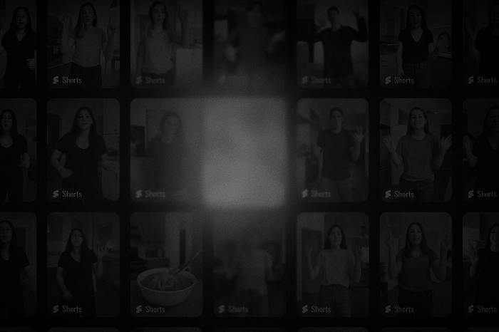 반복되는 숏폼 영상 썸네일이 배열된 이미지