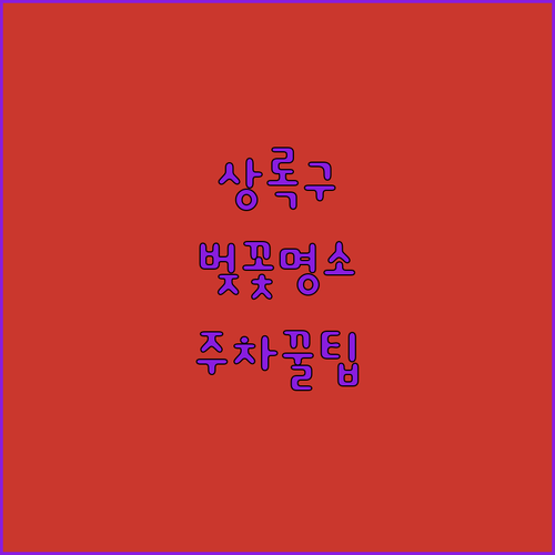 2026 안산시 상록구 벚꽃 개화일 ..