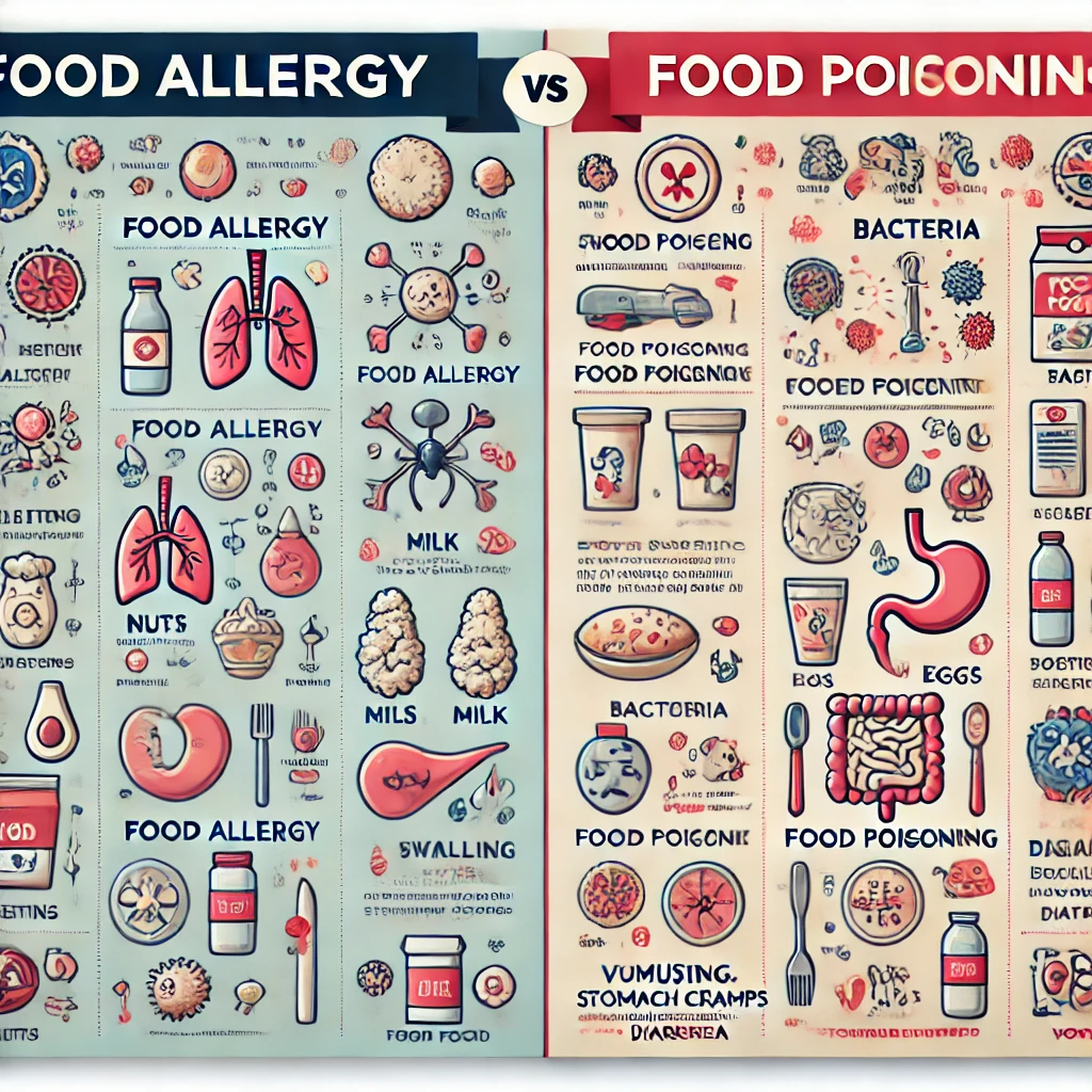 알레르기 vs 식중독 구분 이미지