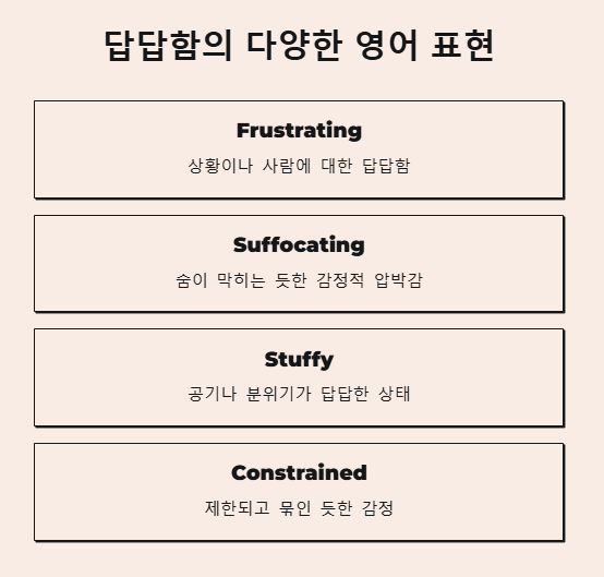 답답하다 영어로 표현 방법 답답해 상황별 예문