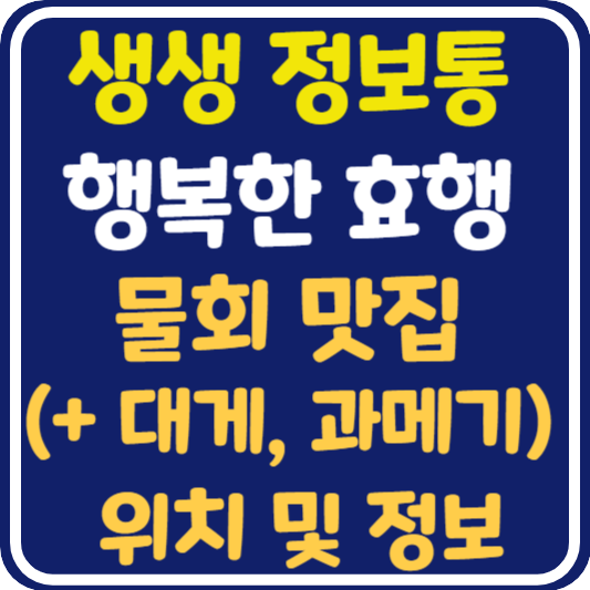 생생 정보통 맛집오늘방송 포항 물회 맛집 위치 및 택배 주문 방법 : 행복한 효행할까요?