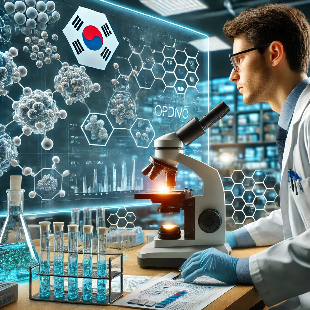 면역항암제 연구를 진행하는 실험실 연구원 
